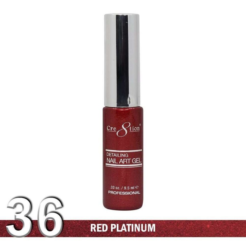 Cre8tion Detailing Nail Art Gel, 36, Red Platinum, 0.33oz KK1025